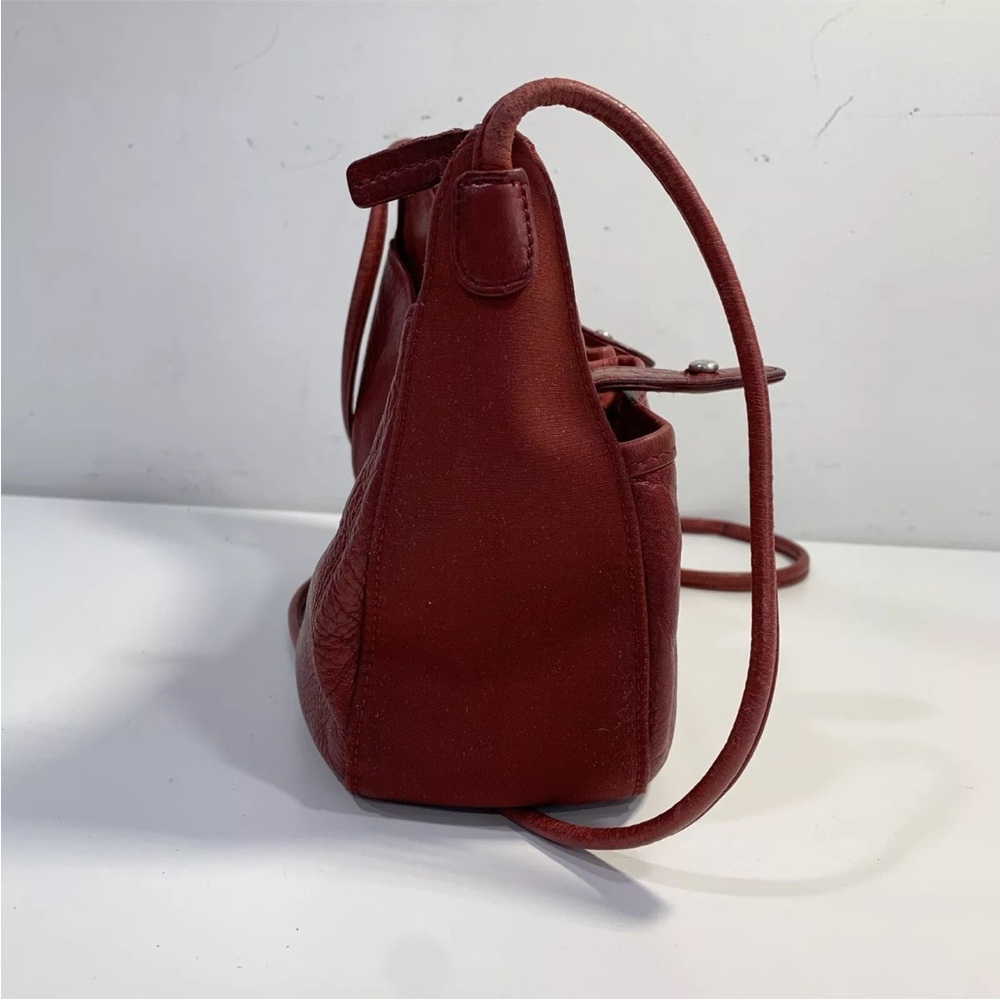 Fossil Red Morgan Pebbled Leather Zip Up Crossbody Shoulder Bag Purse Pockets - Picture 11 of 12
